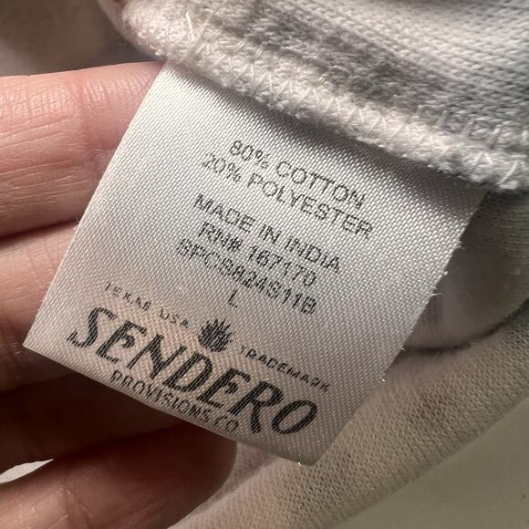 Sendero Provisions Cantina Polo Shirt Size L Terry Cloth Southwest Pearl Snaps - Picture 11 of 15